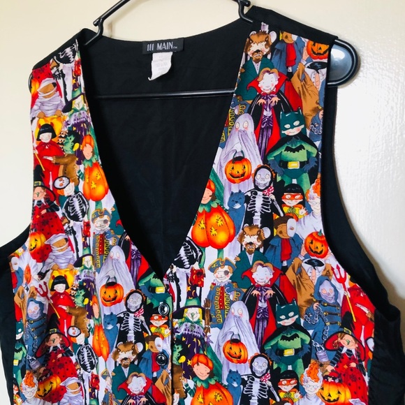 111 Main Pumpkin Halloween Vest Size Large - Picture 4 of 7